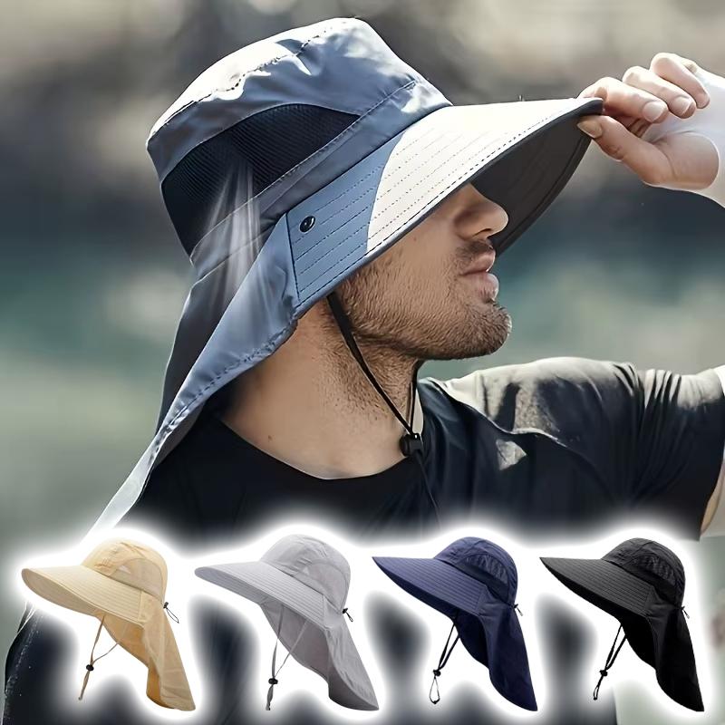 Summer Wide Brim Bucket Hat Summer UV Sun Protection Fishing Cap with Neck Flaw Sunshade Outdoor Hiking Camping Travel Hat