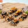 6pcs/set Diecast Alloy Plastic Engineering Truck Loader Tractor Excavator Construction Model Vehicle Classic Toy For Kids Gift