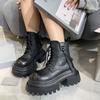 Fashionable And Elegant Lace Up Sexy Riding Boots For Winter New Round Toe Thick Sole Comfortable Casual Women'S Midsole Boots