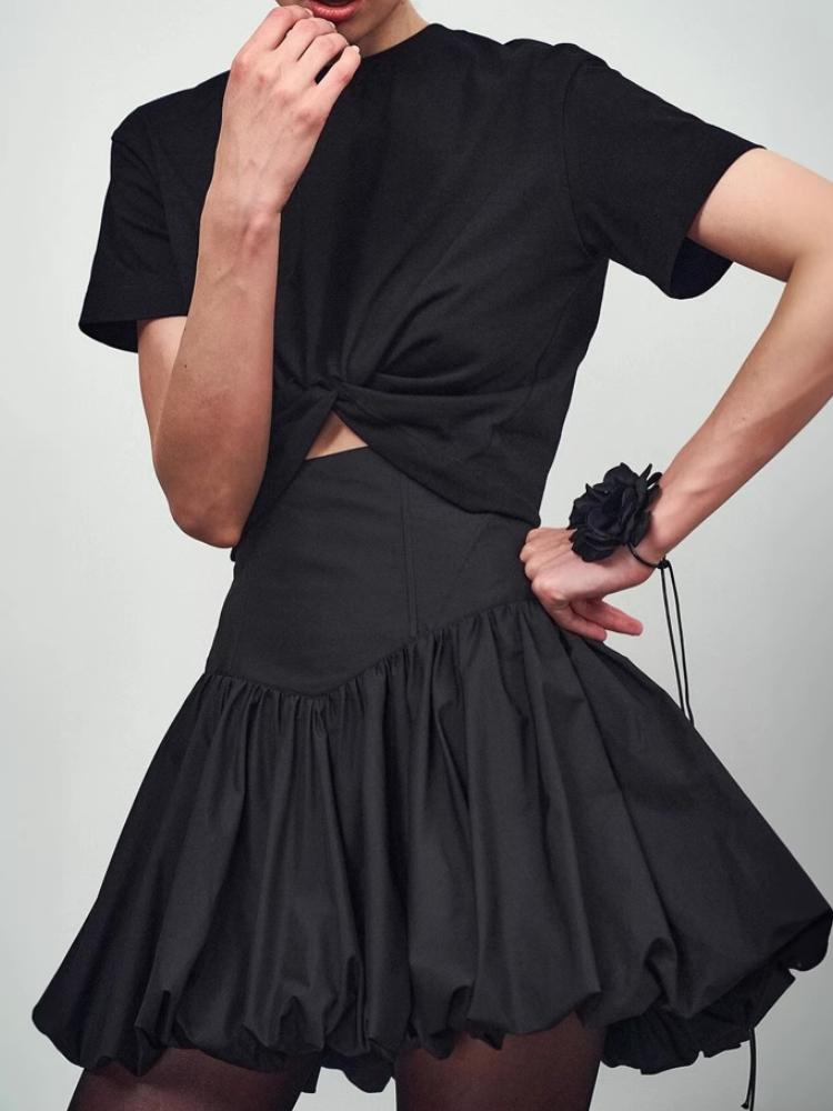 Плиссированная юбка Y2k, элегантная женская однотонная мини-юбка трапециевидной формы с высокой талией, вечерние юбки 2000-х годов, уличная одежда