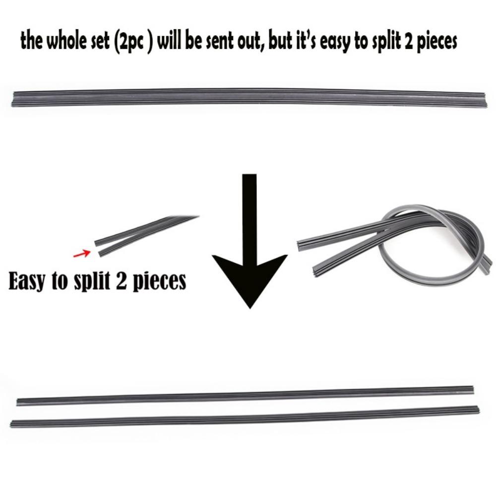 2Pcs/1Pcs Universal  Auto Vehicle Insert Soft Rubber Strip Refill For Frameless Wiper Blades 6mm 26" 24" Car Accessories