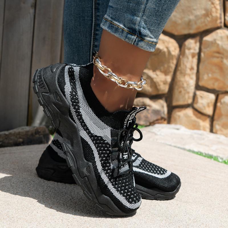 Распродажа женской обуви 2024 года, новые женские туфли на шнуровке из вулканизированной кожи, осенние дышащие сетчатые разноцветные повседневные прогулочные туфли на открытом воздухе