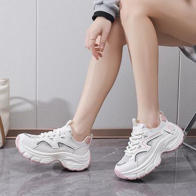 Модные женские весенне-летние повседневные кроссовки на платформе, студенческие осенние дышащие повседневные прогулочные туфли