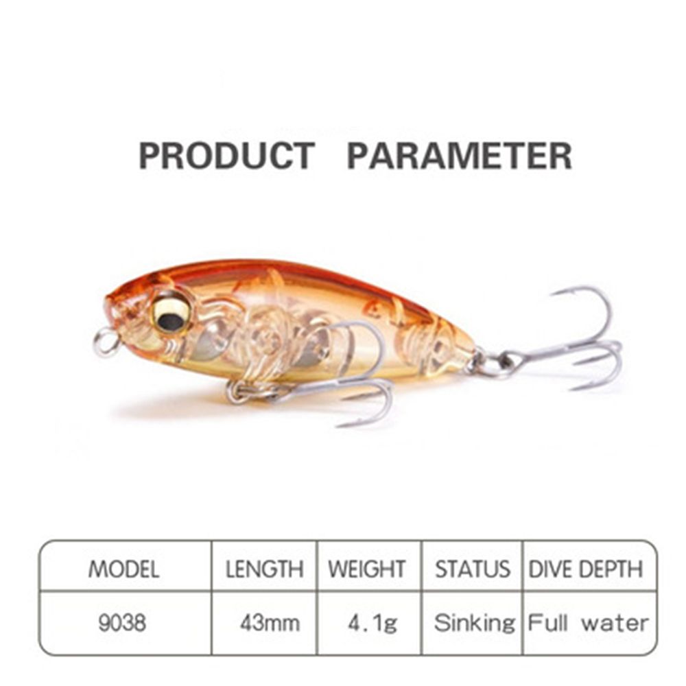 Transparent Useful Crankbaits Minnow Lures Pencil Baits with Steel Ball Winter Fishing Fish Hooks