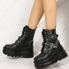 Women Boots 2024 New Autumn Winter Platform Boots Women Wedges Designer Gothic Shoes for Women Black Fashion Luxury Ankle Boots