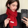 Korean Style Solid Color Scarf Long Neck Cover Shawl Simple Winter Knitting Scarf  Girl