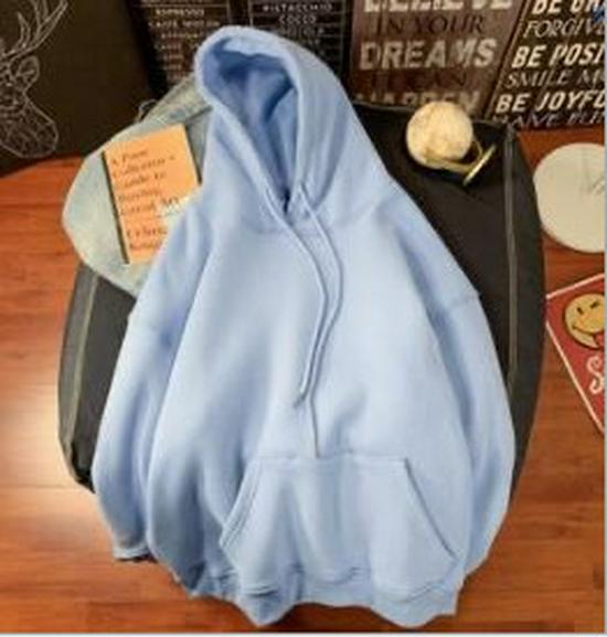 Мужская зимняя бархатная толстовка в гонконгском стиле с однотонным трендовым капюшоном