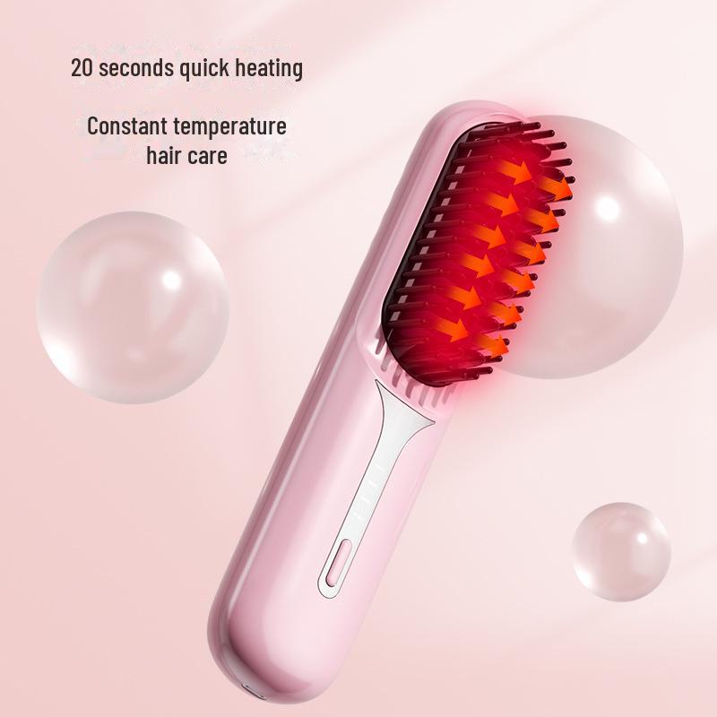 Портативный беспроводной выпрямитель для волос двойного назначения с отрицательными ионами для бережной укладки