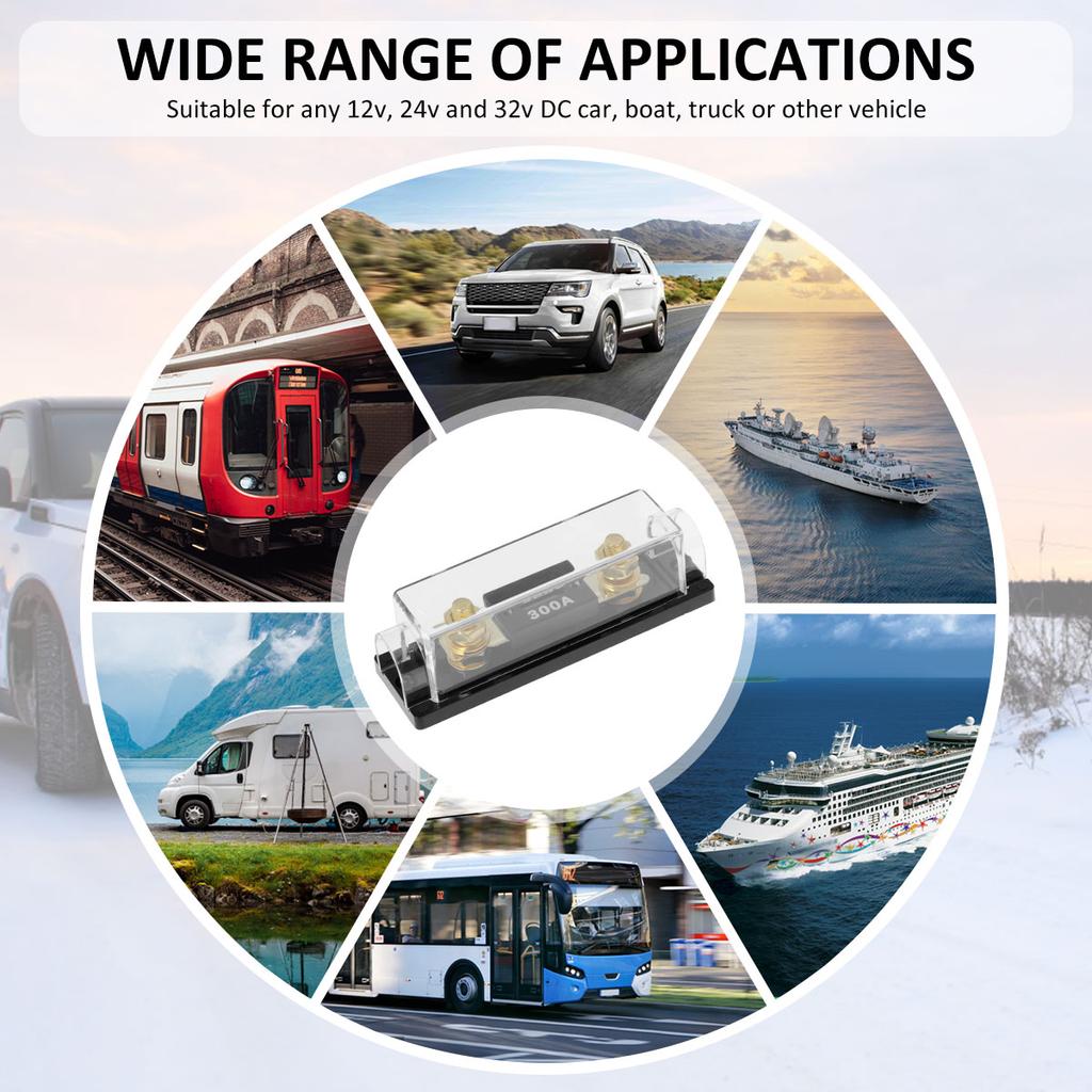 ANL Fuse Holder Car Blade Fuse Holder Gold Plated Auto Fuse Block Safe Car Audio Fuse Holder with 300 Amp Fuse Car Accessories