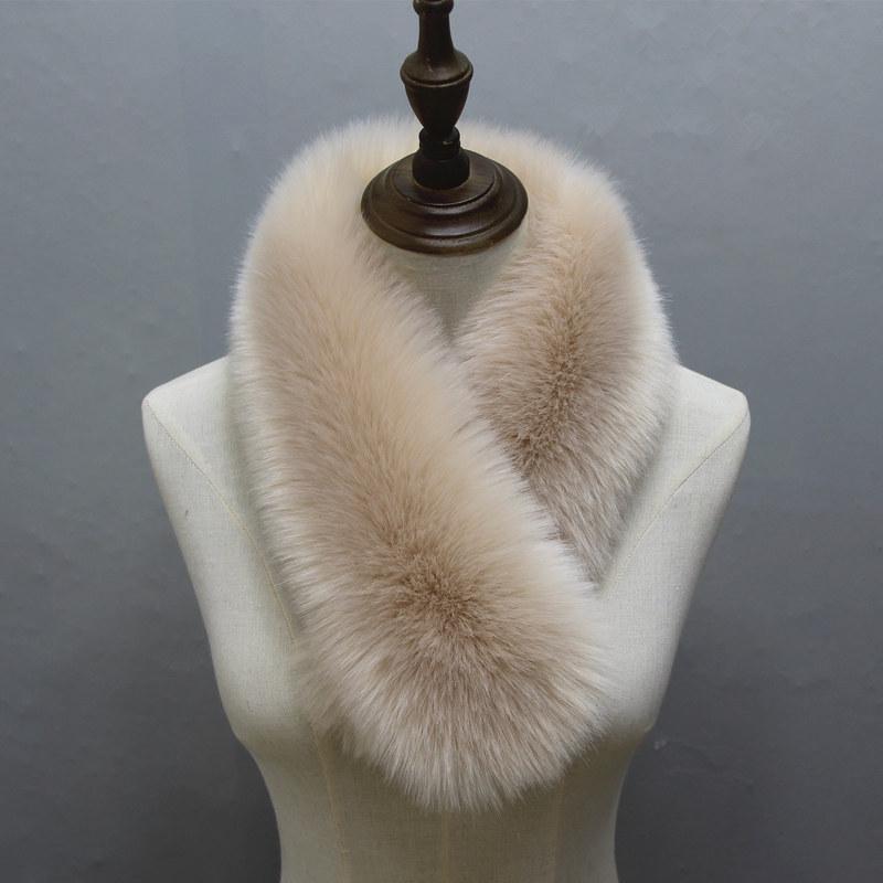 Женский теплый снуд-шарф из искусственного лисьего меха: Толстый галстучный воротник для осени и зимы