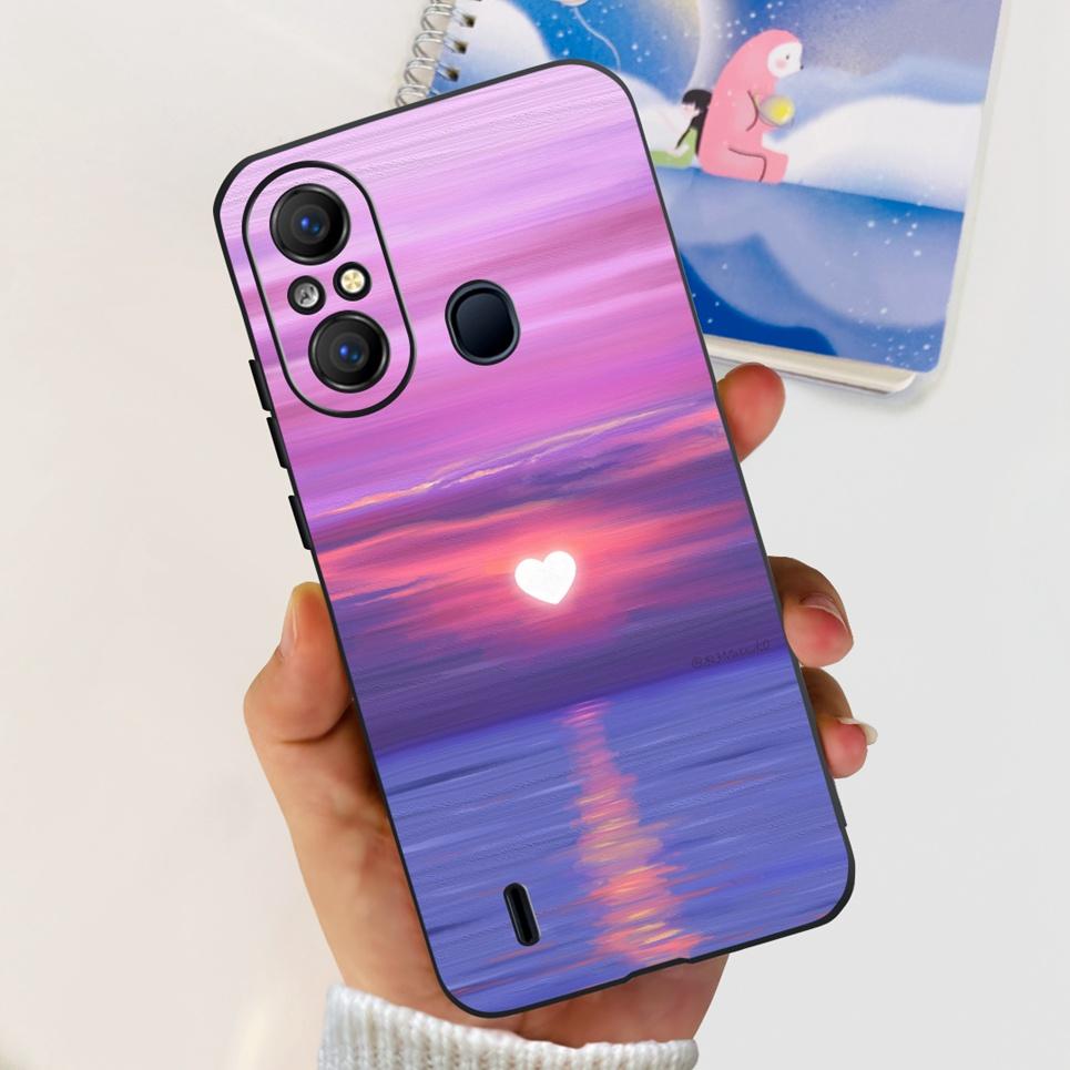 For ITEL A58 ITEL A49 Back Cover Jelly Stylish Beauty Pattern Printed Phone Case For ItelA48 A 49 Soft Black Matte Silicone Etui