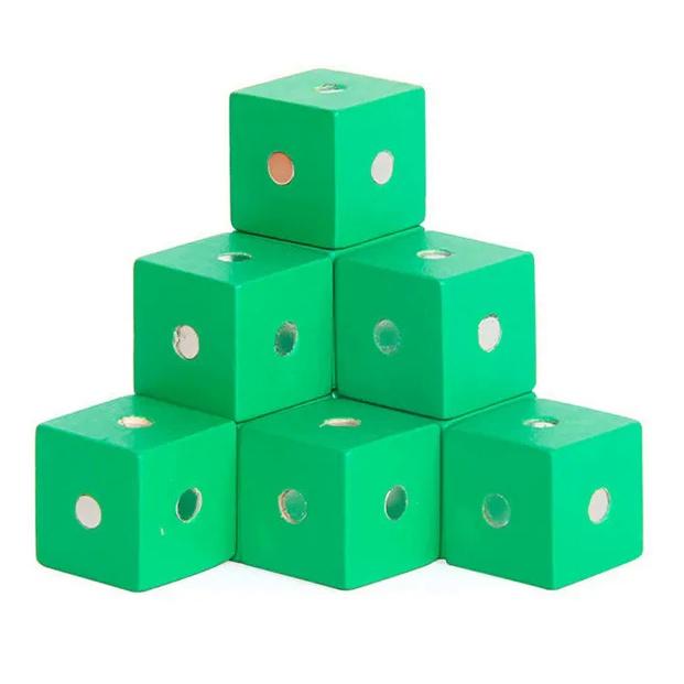 Монтессори 2*2*2 см квадратный куб Радужные магнитные блоки строительные сборочные блоки развивающие деревянные игрушки для детей