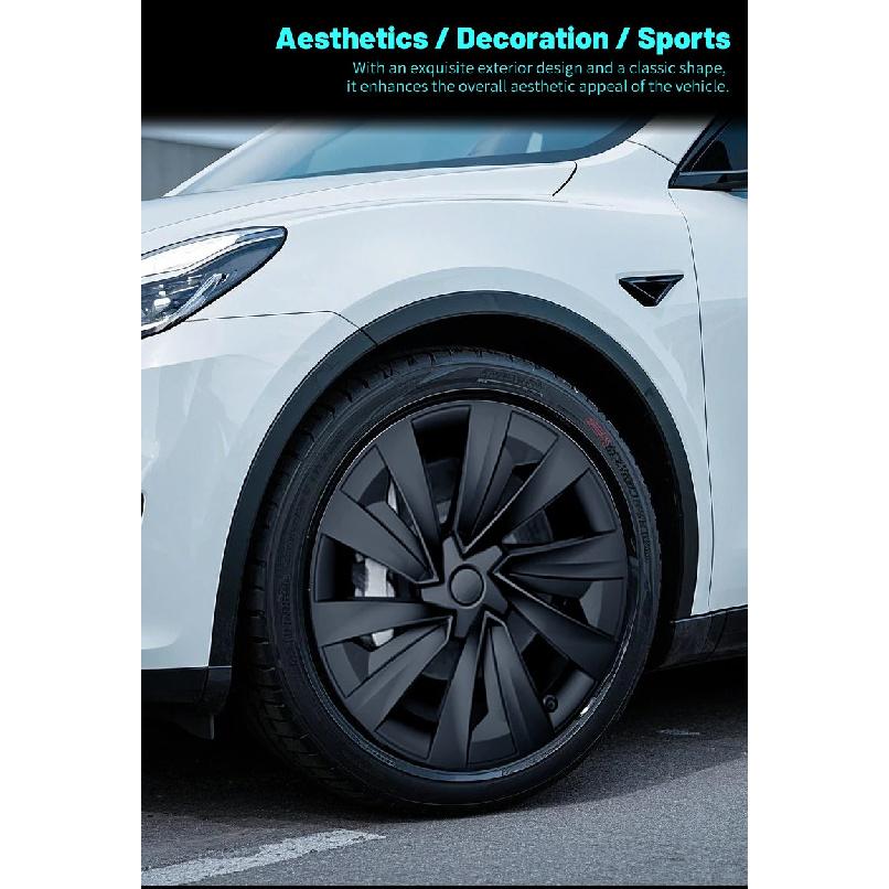 4PCS for New Model Y 2025-2026 Juniper 19in Turbine Style Hubcap Rim Cover Accessories Hub Cap Automobile Wheel Cap for Tesla