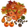 Halloween Pumpkin Decors Set Includes Foams Pumpkins Red Leaves Pinecones Nut For Festival Home Garden Display
