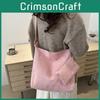 Korea Vintage Style Large Capacity Tote Bag With Soft Canvas For Daily Use