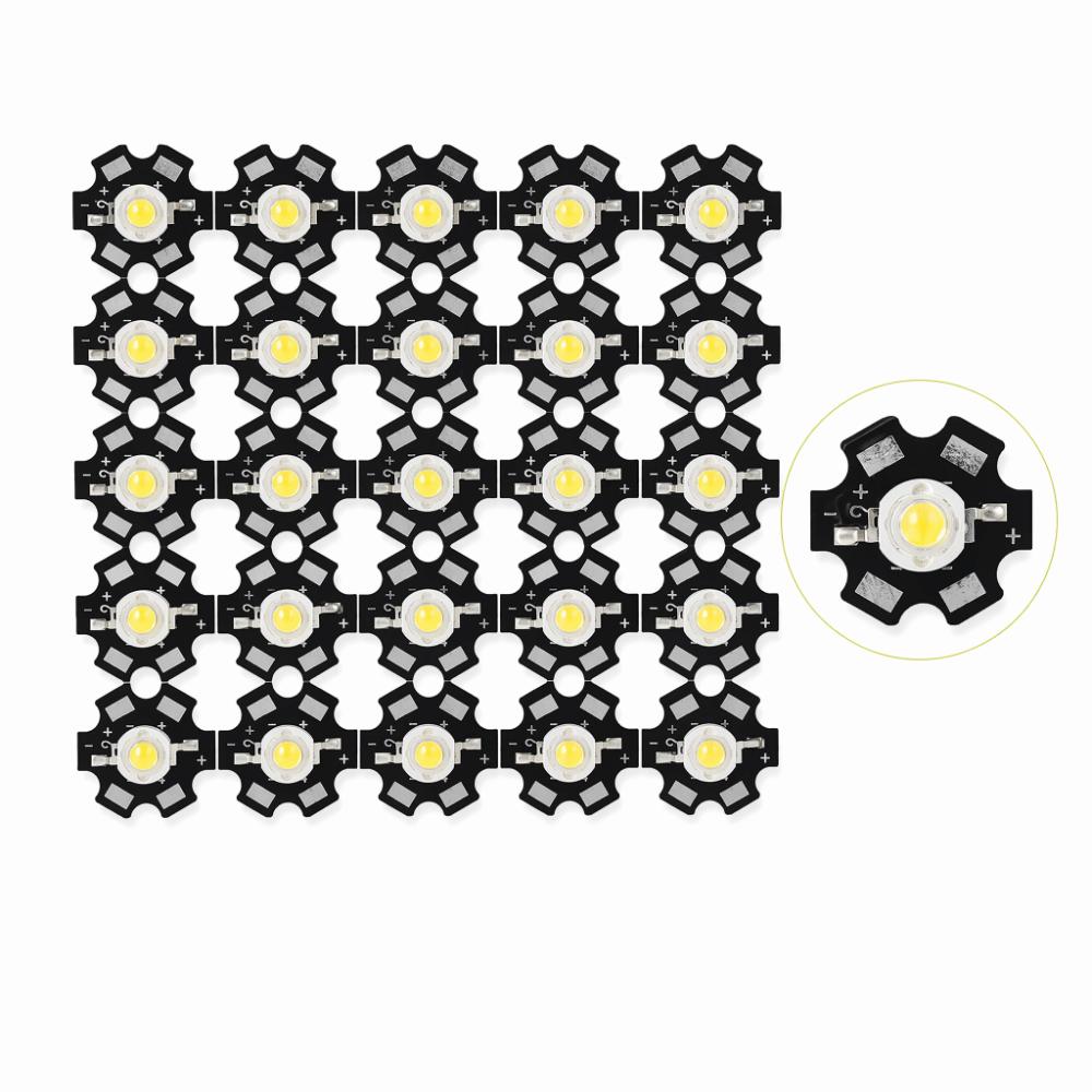 25PCS 3V LED Chip 1W LED Lamp Chip Durable High Power LED DIY Light