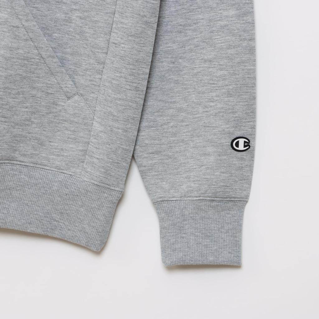 Толстовка с капюшоном и длинным рукавом, эластичная, с графическим принтом логотипа, 3LS, цвет Оксфорд, серый [Champion] WRAP-AIR Techweave(р) C3-AS101 Мужской