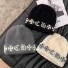 Autumn and Winter Thickened for Keep Warmth Jacquard Knitted Hat Women Letter Keep Warmth Big Head Circumference Baotou Mao Line Hat