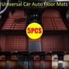 5 Pcs Car Floor Mats Waterproof Pvc Leather Universal Front & Rear Liner Mat Carpet Leather Fit Driver & Passenger Seat