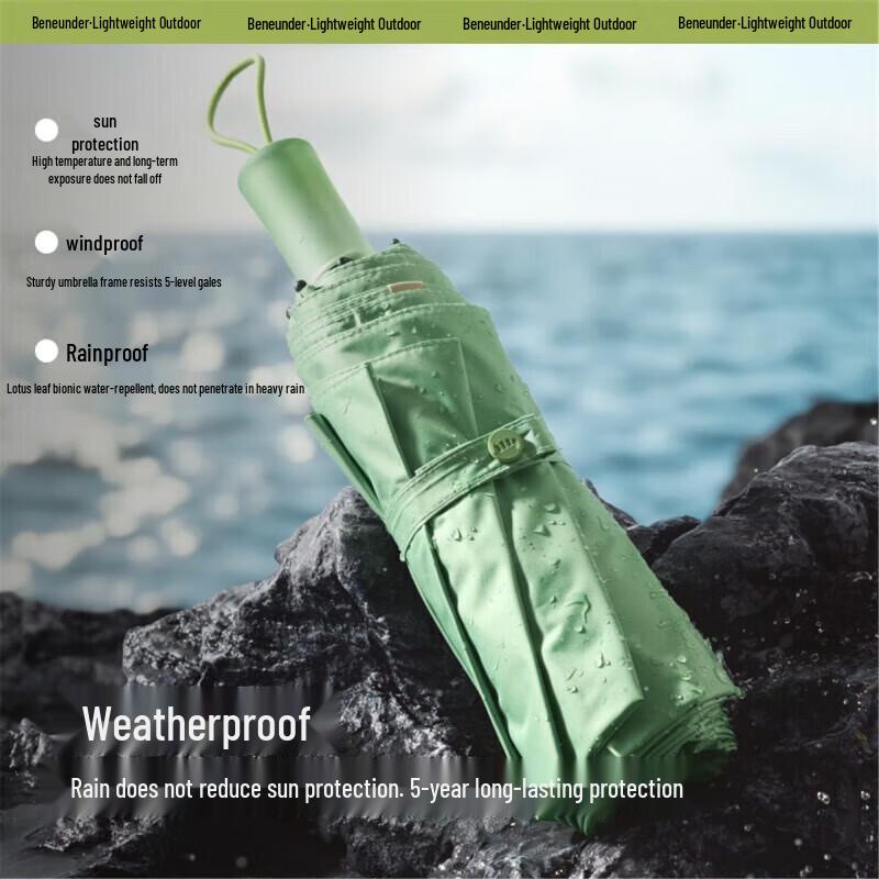 Beneunder Anti-UV Three-Fold Sun/Rain Umbrella
