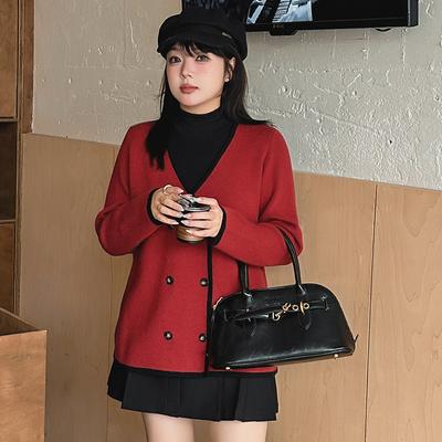 Трикотаж для женщин больших размеров, темперамент, осень и зима, повседневный вязаный кардиган