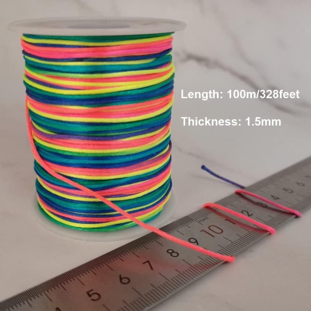Rainbow Nylon Rope Five-color Line Hair Braid Seven Colors Lanyard Material  Dragon Boat Festival