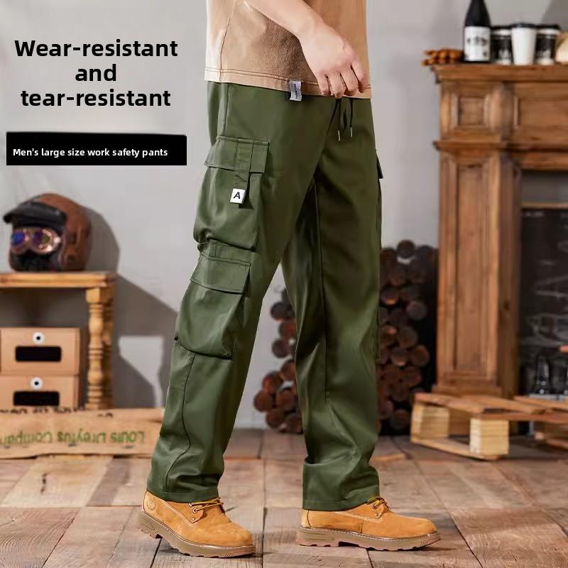 Мужские рабочие брюки большого размера Повседневные брюки Грязеотталкивающие Летние Носимые С манжетами для строительных работ Молодежная мода