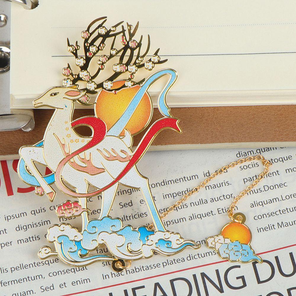 Beast Stationery Metal Bookmark Metal Pagination Mark Chinese Style Brass Bookmark Book Clip