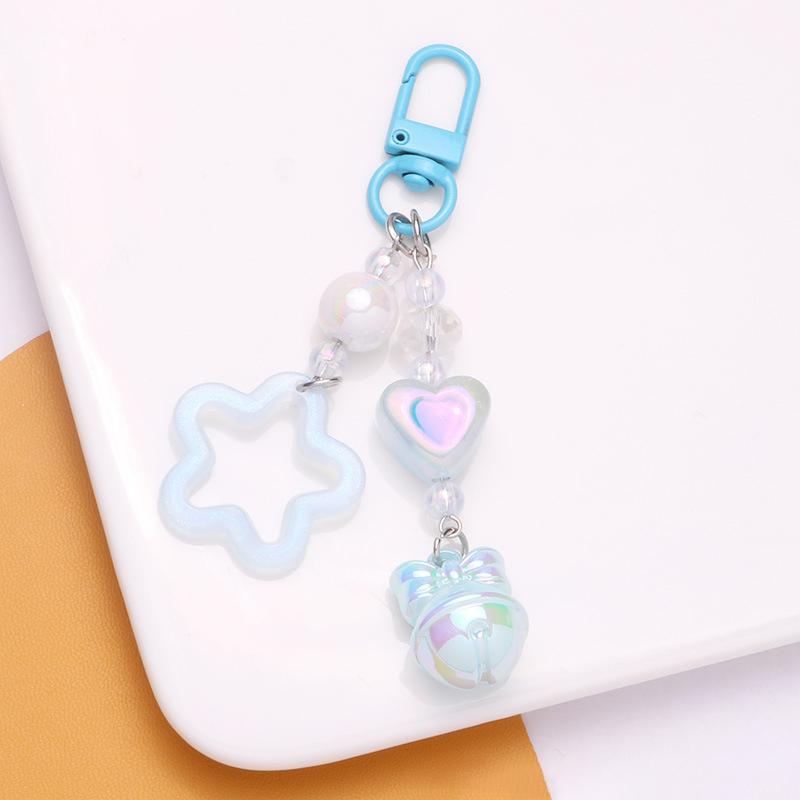 Hollow Pentagram Y2K Star Keychain Bell Pendant Cute Charm Key Ring Handbag Lanyard Accessories Car Hanging Trinket Key Holder