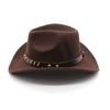 Tibetan Belt Western Cowboy Hat Woolen Felt Hat Men'S And Women'S Top Hat Outdoor Riding Hat