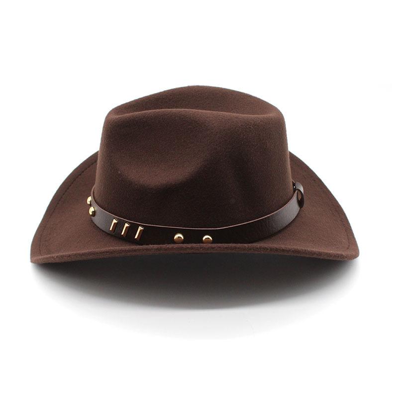 Tibetan Belt Western Cowboy Hat Woolen Felt Hat Men'S And Women'S Top Hat Outdoor Riding Hat