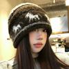 Fair Island retro Year of the Horse cold hat big head circumference women's wool hat warm curled heap hat autumn and winter hat