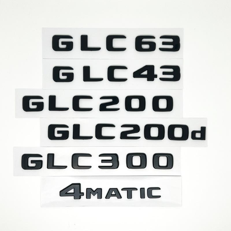 DZECY1 3D Black Logo GLC43 GLC63 GLC200 GLC220d Letters 4MATIC Badge Car Rear Star Sticker Trunk AMG Emblem For Mercedes Benz AMG X253
