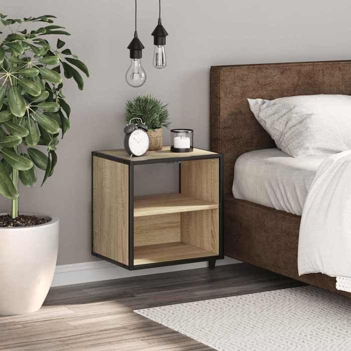 VidaXL Wall-mounted Bedside Table Sonoma Oak 40x31x39.5 Cm, Cabinet, Side Table, Bed Cabinet, Bedside Cabinet, Table 848746