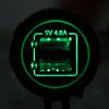 Двойной USB-порт, розетка для зарядки, с кабелем 60 см 23,6 дюйма для автомобиля 12 В 24 В, лодки, квадроцикла, зеленый