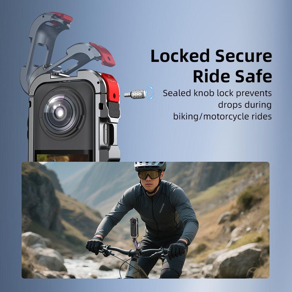 С крышкой объектива, металлический каркас, клетка для камеры из алюминиевого сплава для экшн-камеры Insta360 X5, аксессуары