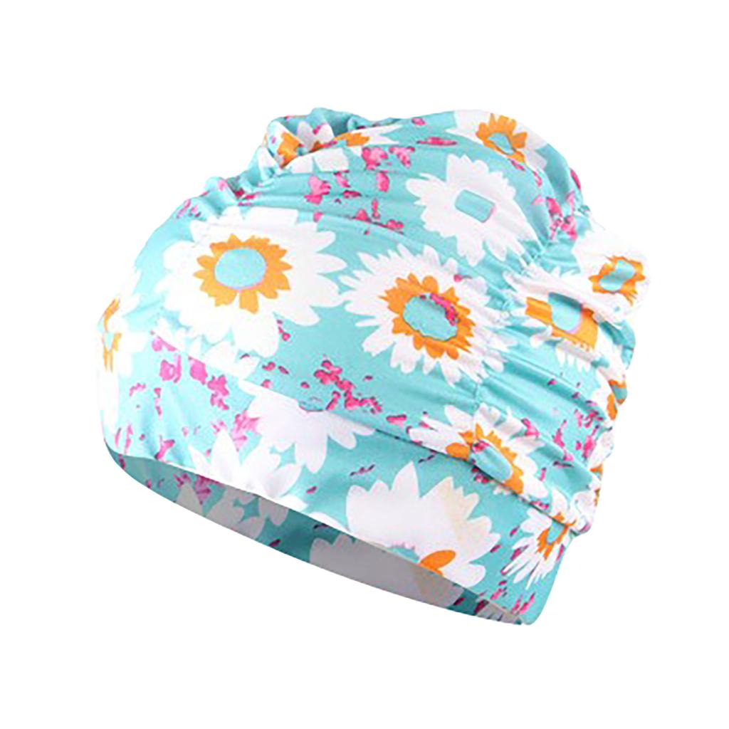 Женская модная плиссированная удобная шапочка для купания большого размера с длинными волосами и ушками для плавания