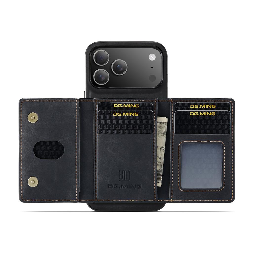 Серия DG.MING M2 для iPhone 17 Pro Max Чехол PU+PC+TPU Чехол для телефона Съемный кошелек