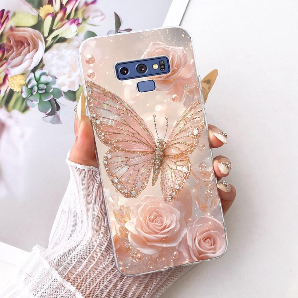 Transparent Cover For Samsung Note9 Case Cute Fashion Butterfly Funny Painted Casing For Samsung Galaxy Note9 SM-N960F SM-N9600