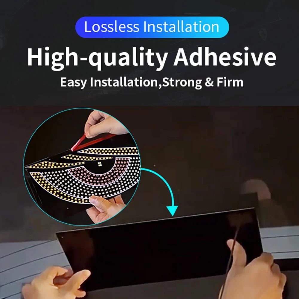 5V USB Windshield Dynamic LED Light Blinking Demon Eyes Lamp Plug & Use For Front & Rear Window 12V-36V Car Truck Decorate Light