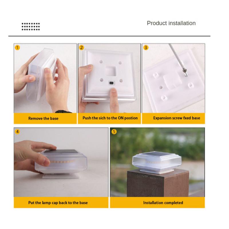 Уличная лампа Большая емкость батареи Садовые ворота столб квадратный водонепроницаемый наружное освещение садовые светильники простые и легкие в установке