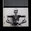 Smiling Halloween Skeleton Glass Showcase Bedroom Home Decoration Stickers Wall