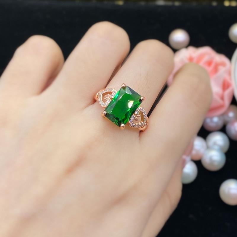 BELLA BOX Luxury Square Green Shape Zircon Rings For Women Classic Wedding Ceremony Ring Dazzling Accessories Jewelry Patry
