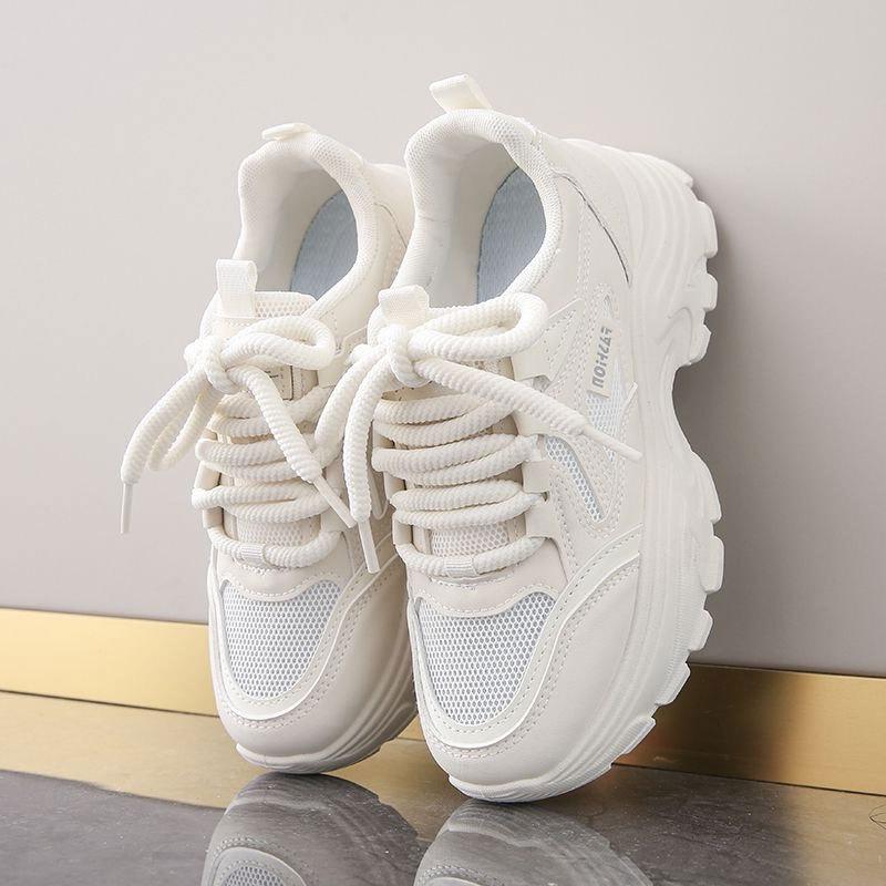 Спортивная обувь на небольшой высоте женская новая весенняя толстая подошва с внутренней высотой увеличение обувь для папы женская универсальная