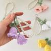 Crocheted Colored Flowers Pendants Chains Wrist Strap Lanyard DIY Wrist Strap Gift Accessories