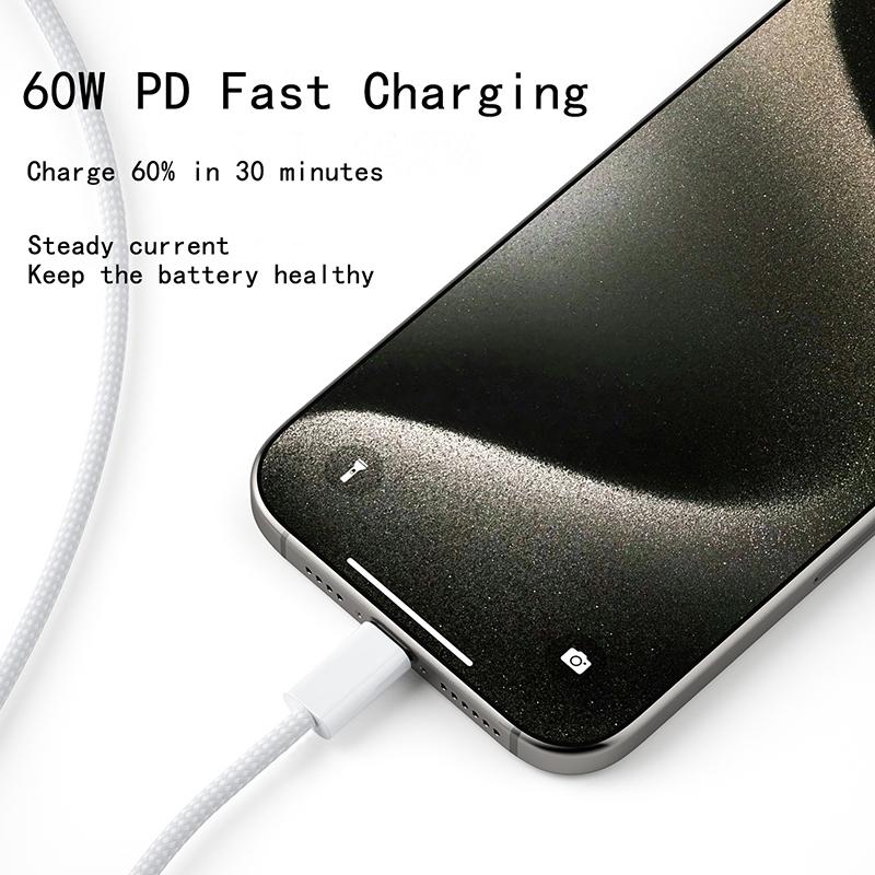 Usb C на Type C быстрая зарядка PD 60 Вт мобильный телефон дата кабель для iPhone15 Android Samsung Huawei Type C плетеный зарядный кабель