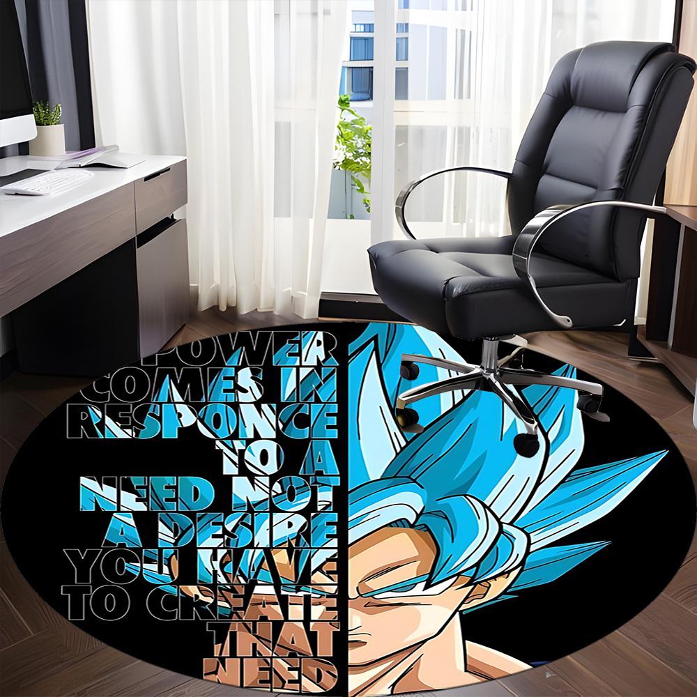 1pc Dragon Ball Office Round Area Rug, Indoor Mat Suitable For Office, Bedroom Living Room Home Decor, Room Deco,  Offic a0926230