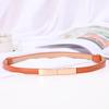 Women Ladies Fashion Casual All-match Square Buckle Belt Multi Color Slim Faux Leather Waistband Belt
