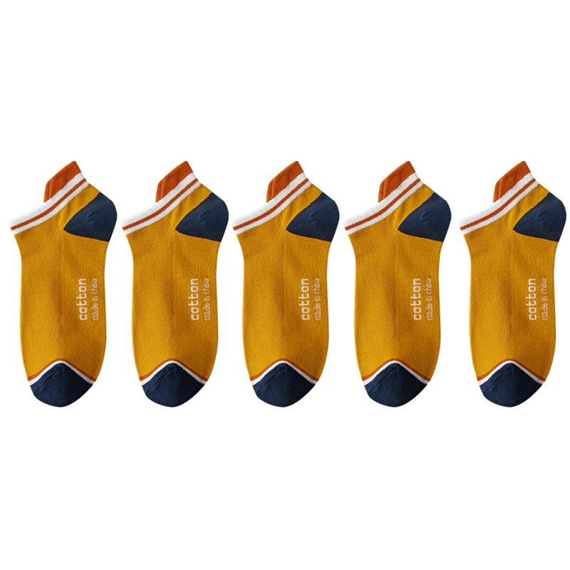 5 пар/партия короткие носки из хлопка высокого качества мужские дышащие повседневные низкие носки в полоску на высоком каблуке износостойкие большие размеры EU 39-46