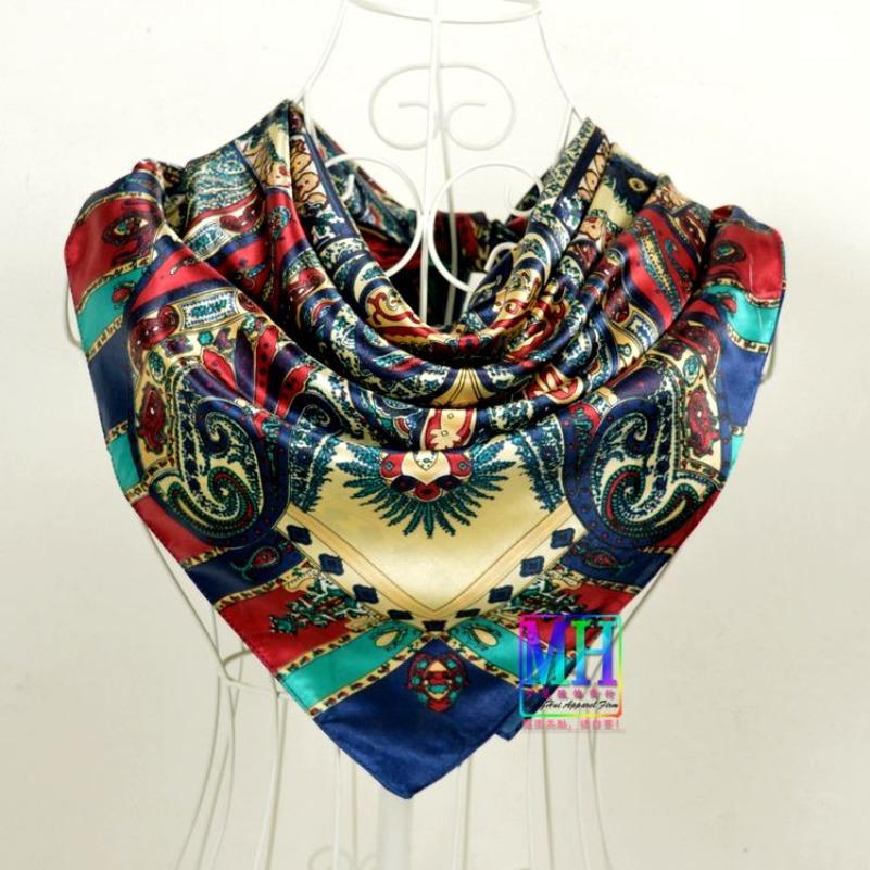 Black Gold Silk Scarves Bufandas Female Scarfs Shawl Fashion Elegant Satin Square Scarves Fall Winter Brand Silk Scarf Hijab